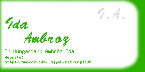 ida ambroz business card